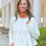 Cream Frosted Flare Sweater Top - Jessi Jayne Boutique