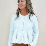 Cream Frosted Flare Sweater Top - Jessi Jayne Boutique
