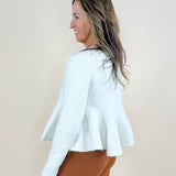 Cream Frosted Flare Sweater Top - Jessi Jayne Boutique