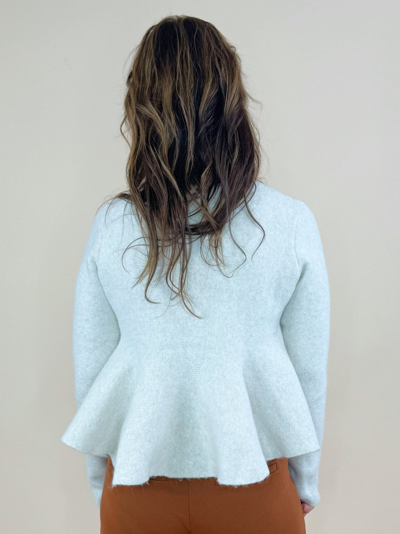 Cream Frosted Flare Sweater Top - Jessi Jayne Boutique