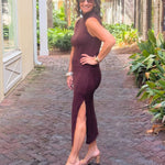 Chocolate Bliss Ribbed Knit Two-Piece Set - Jessi Jayne Boutique