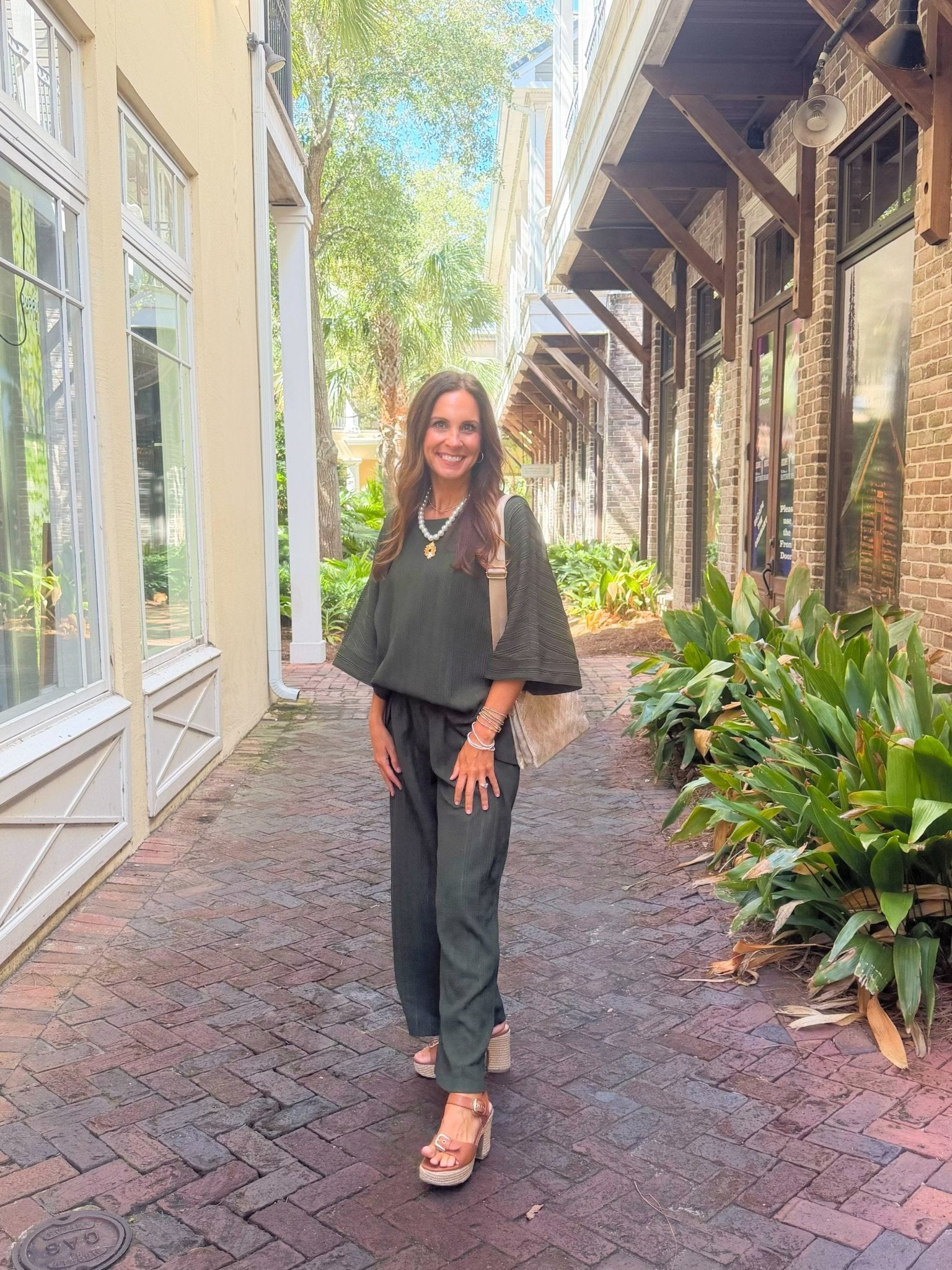 Olive Ease Textured Pant Set - Jessi Jayne Boutique