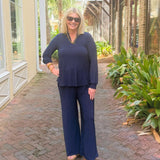 Navy Serenity Pant Set - Jessi Jayne Boutique