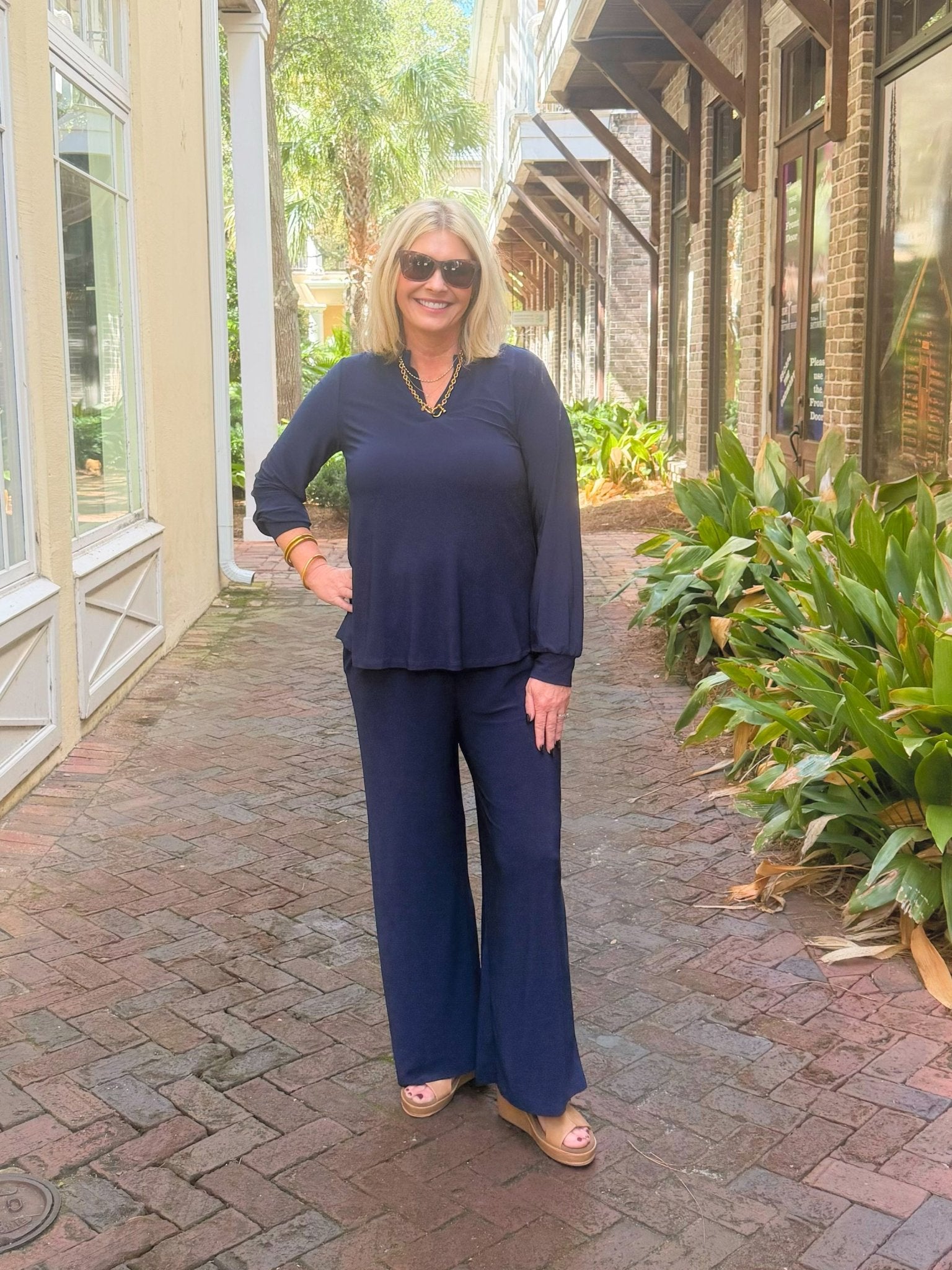 Navy Serenity Pant Set - Jessi Jayne Boutique