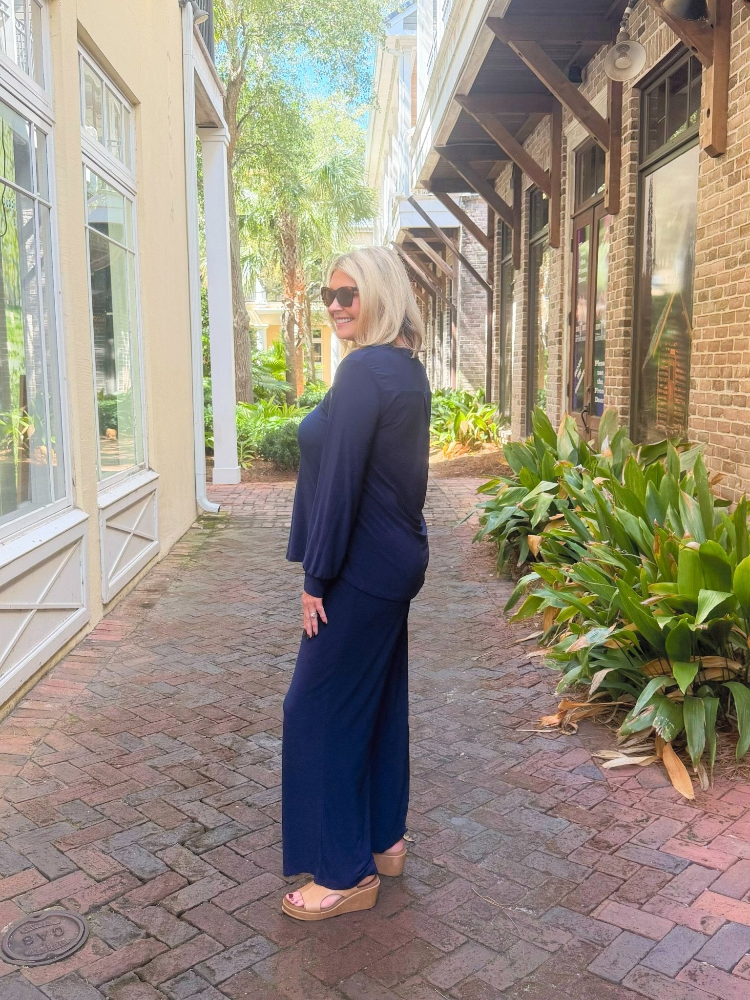 Navy Serenity Pant Set - Jessi Jayne Boutique