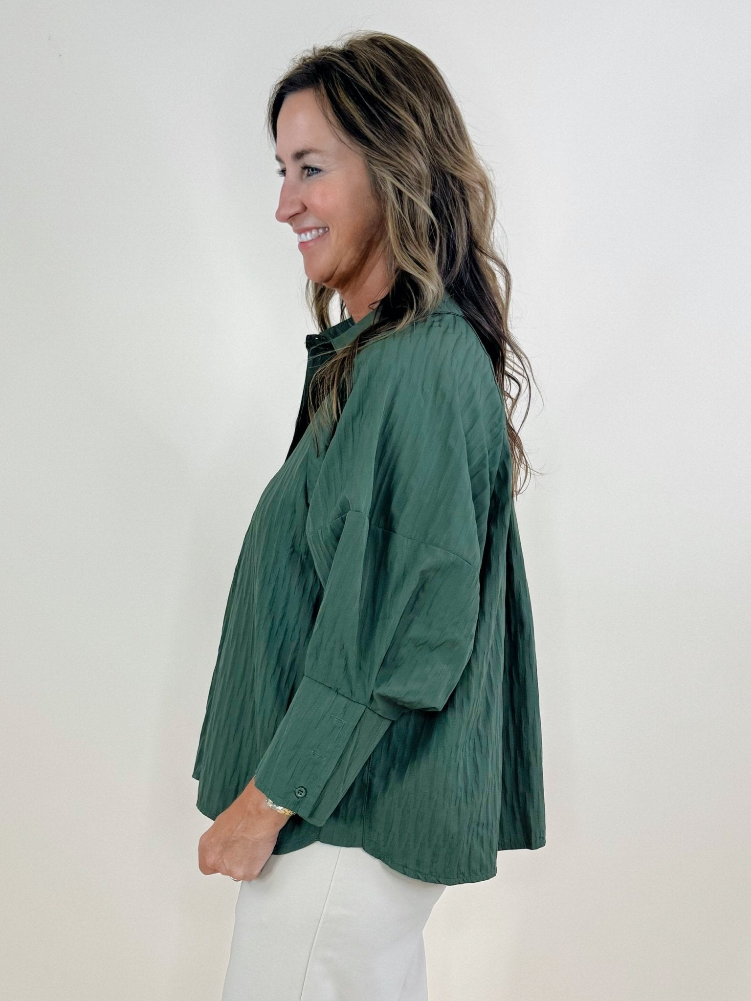 Mara Textured Button Down Shirt - Jessi Jayne Boutique