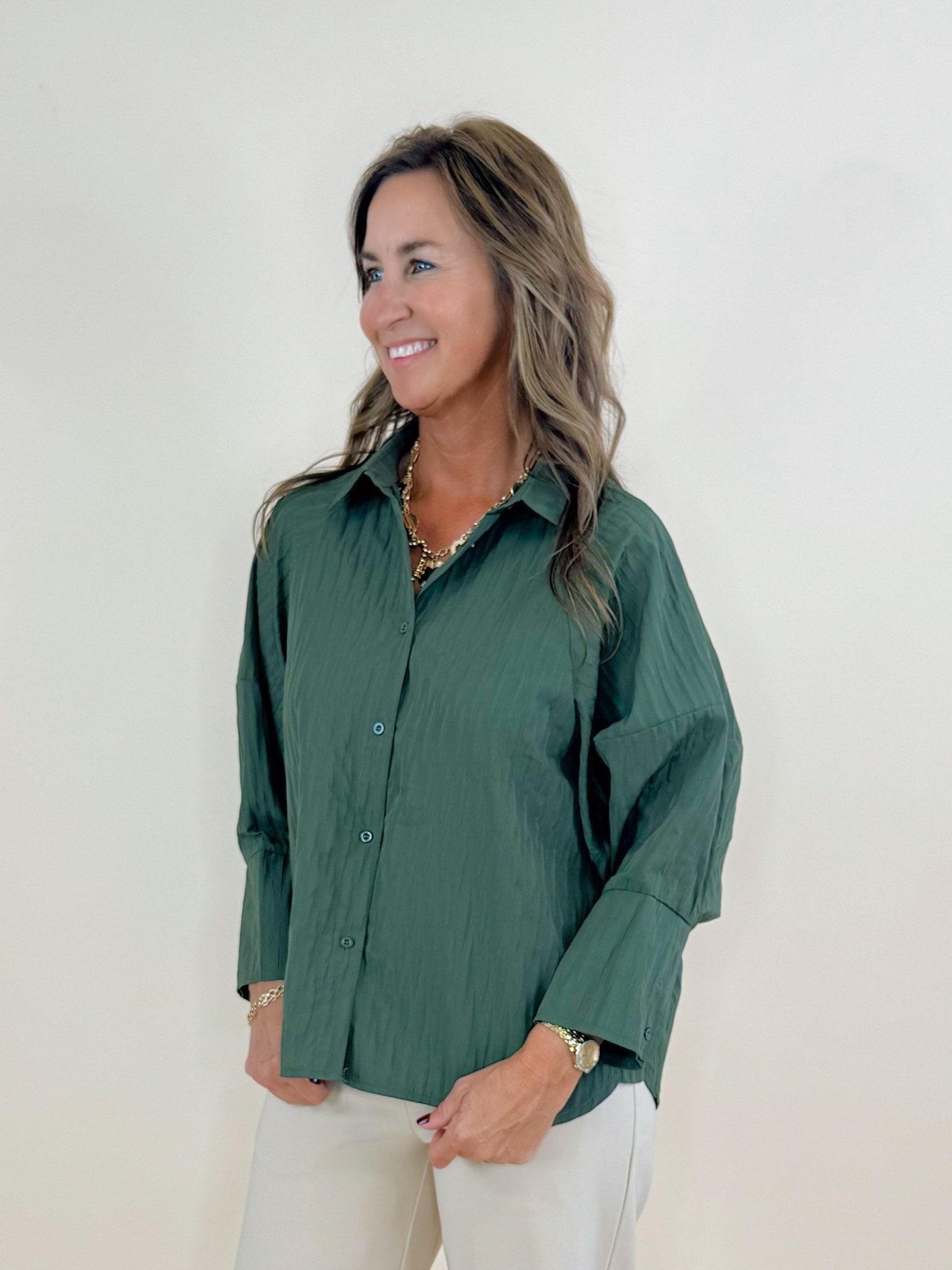 Mara Textured Button Down Shirt - Jessi Jayne Boutique