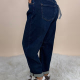 Risen Ribbed Textured Ease Barrel Jeans - Jessi Jayne Boutique