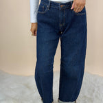 Risen Ribbed Textured Ease Barrel Jeans - Jessi Jayne Boutique