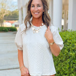 Isla Contrast Puff Sleeve Top - Jessi Jayne Boutique