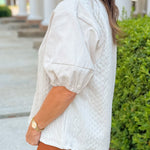 Isla Contrast Puff Sleeve Top - Jessi Jayne Boutique