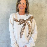 Leopard Bow Charm Sweater - Jessi Jayne Boutique