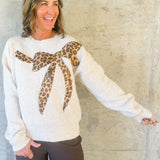 Leopard Bow Charm Sweater - Jessi Jayne Boutique
