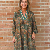 Autumn Tapestry Collared Dress - Jessi Jayne Boutique