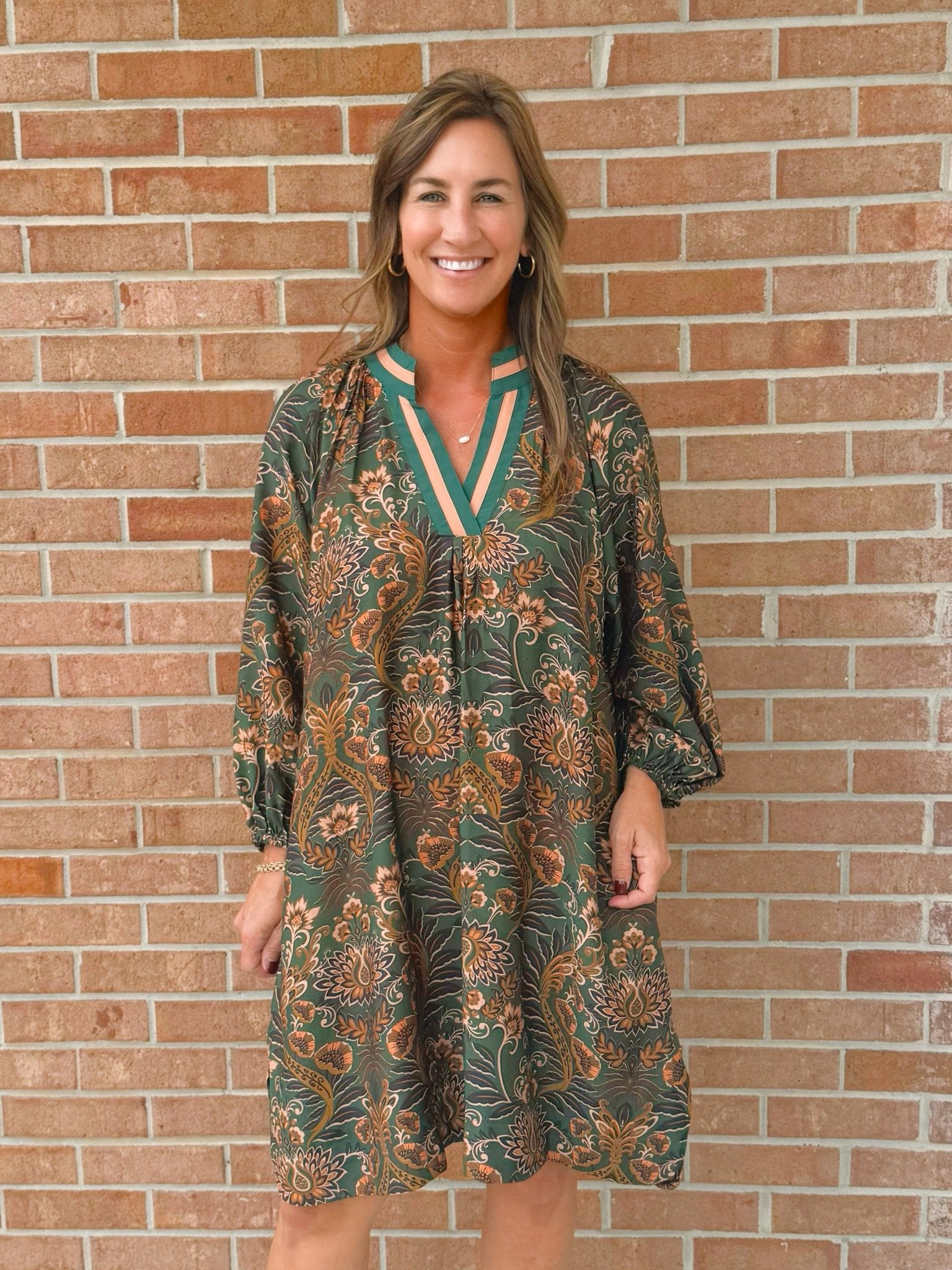 Autumn Tapestry Collared Dress - Jessi Jayne Boutique