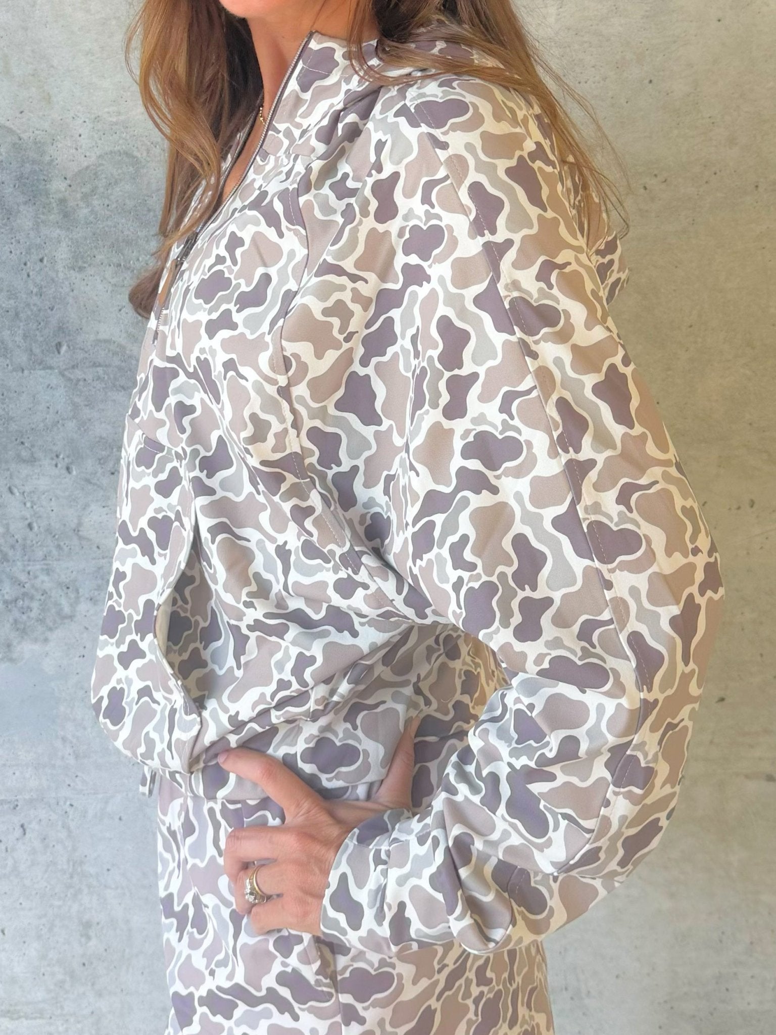 Birdie Duck Camo Quarter Zip Pullover - Jessi Jayne Boutique