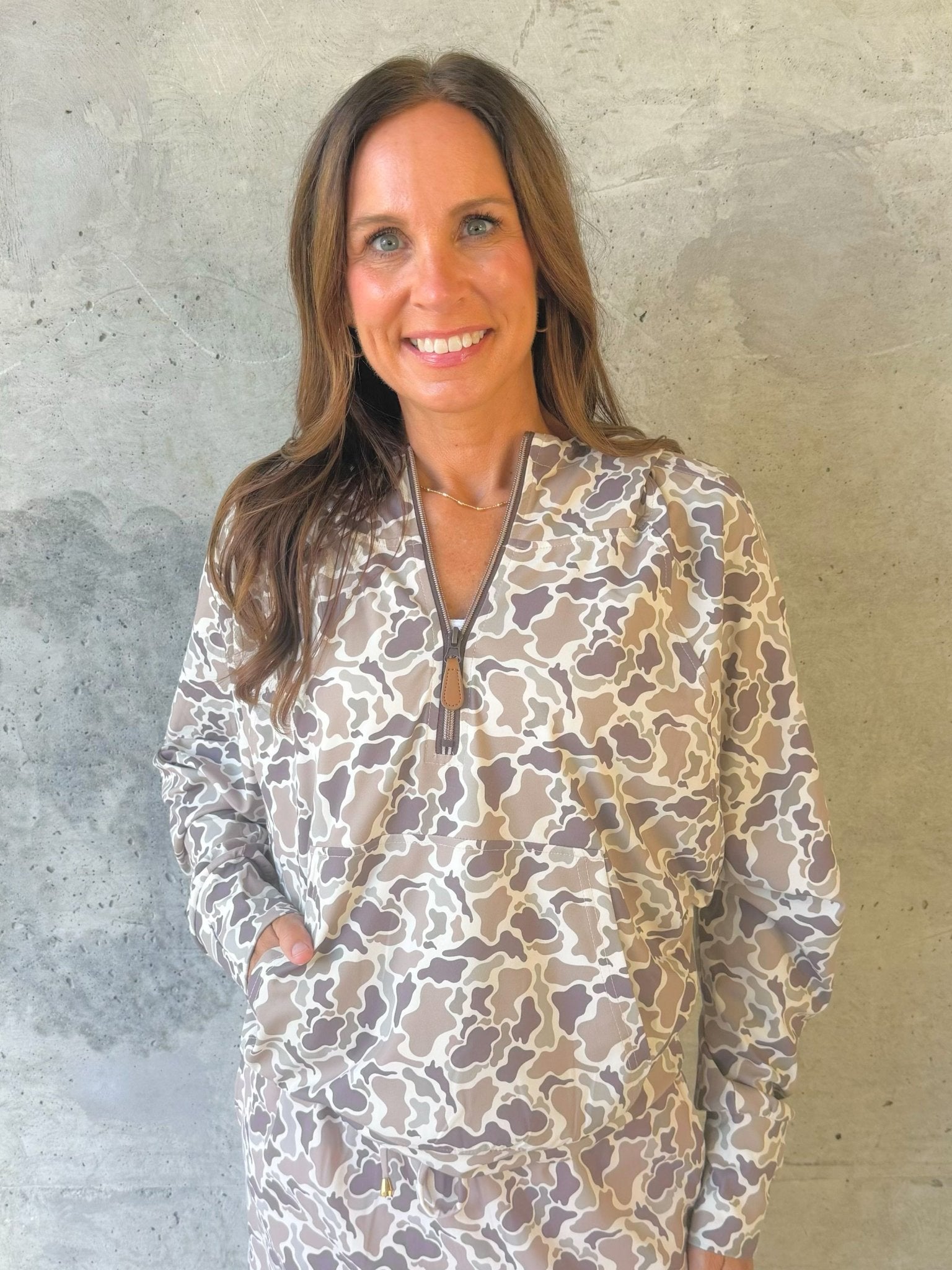Birdie Duck Camo Quarter Zip Pullover - Jessi Jayne Boutique
