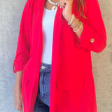 Classic Red Boyfriend Blazer