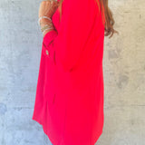 Classic Red Boyfriend Blazer