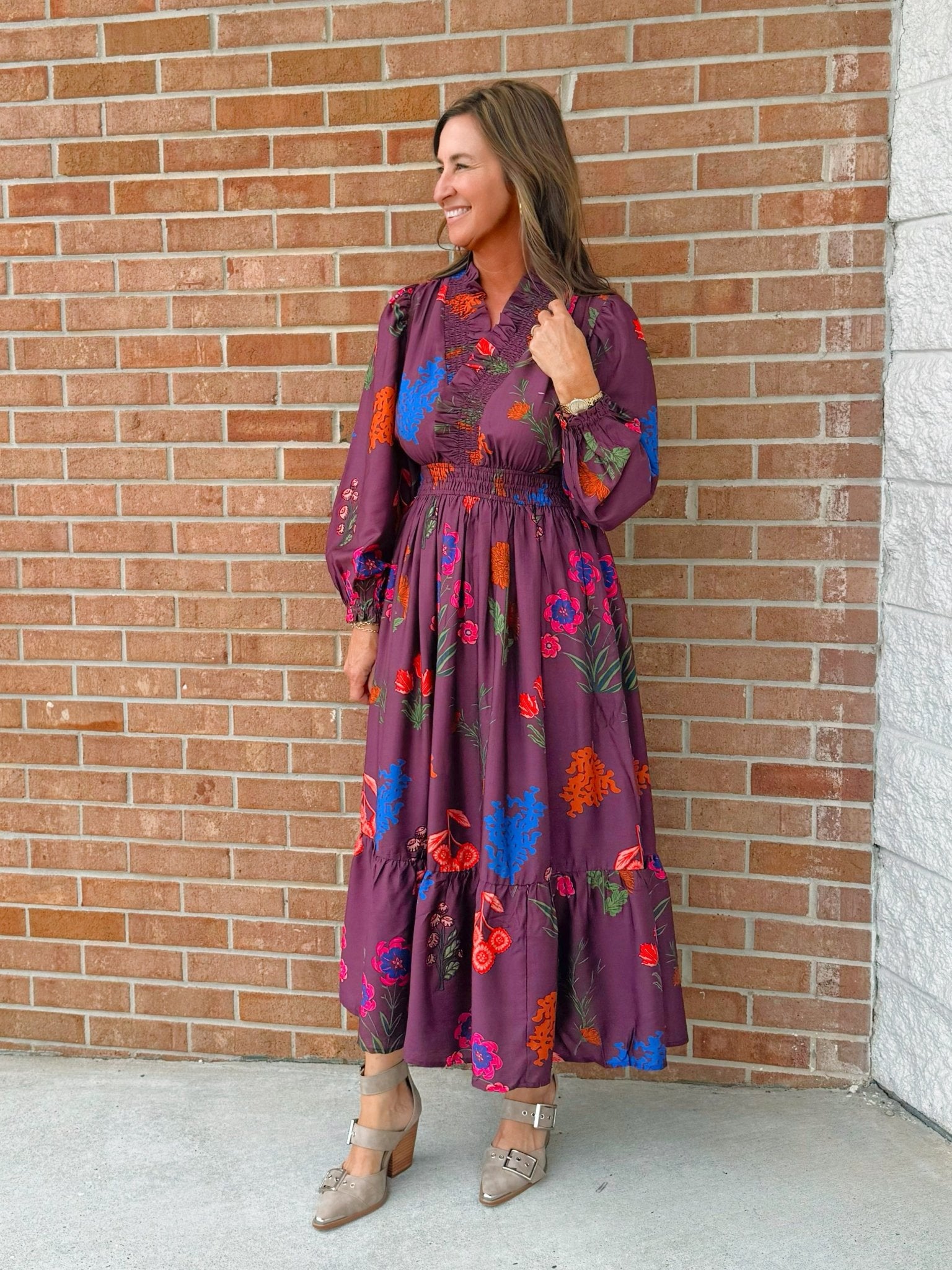 Elora Bloom Plum Maxi Dress - Jessi Jayne Boutique