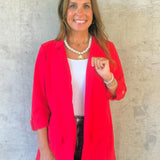 Classic Red Boyfriend Blazer