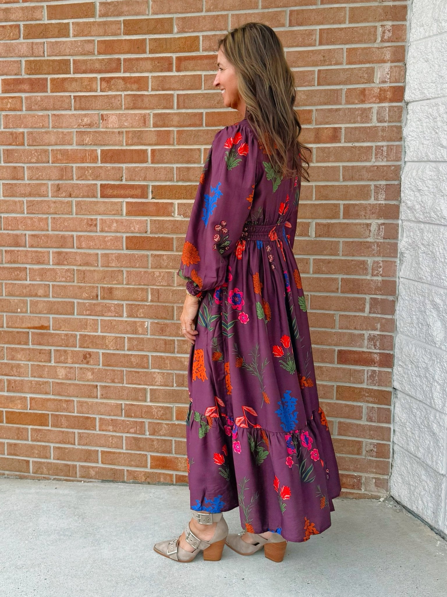 Elora Bloom Plum Maxi Dress - Jessi Jayne Boutique