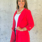 Classic Red Boyfriend Blazer
