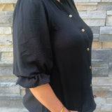 Midnight Grace Button Front Blouse