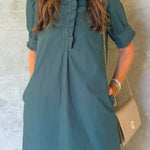 Evergreen Ruffle Mini Dress - Jessi Jayne Boutique