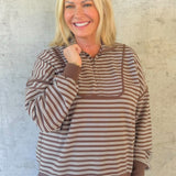 Mocha Lane Stripe Pullover