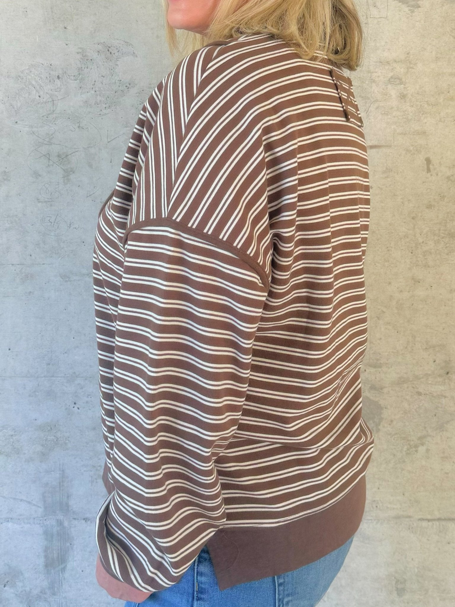 Mocha Lane Stripe Pullover - Jessi Jayne Boutique