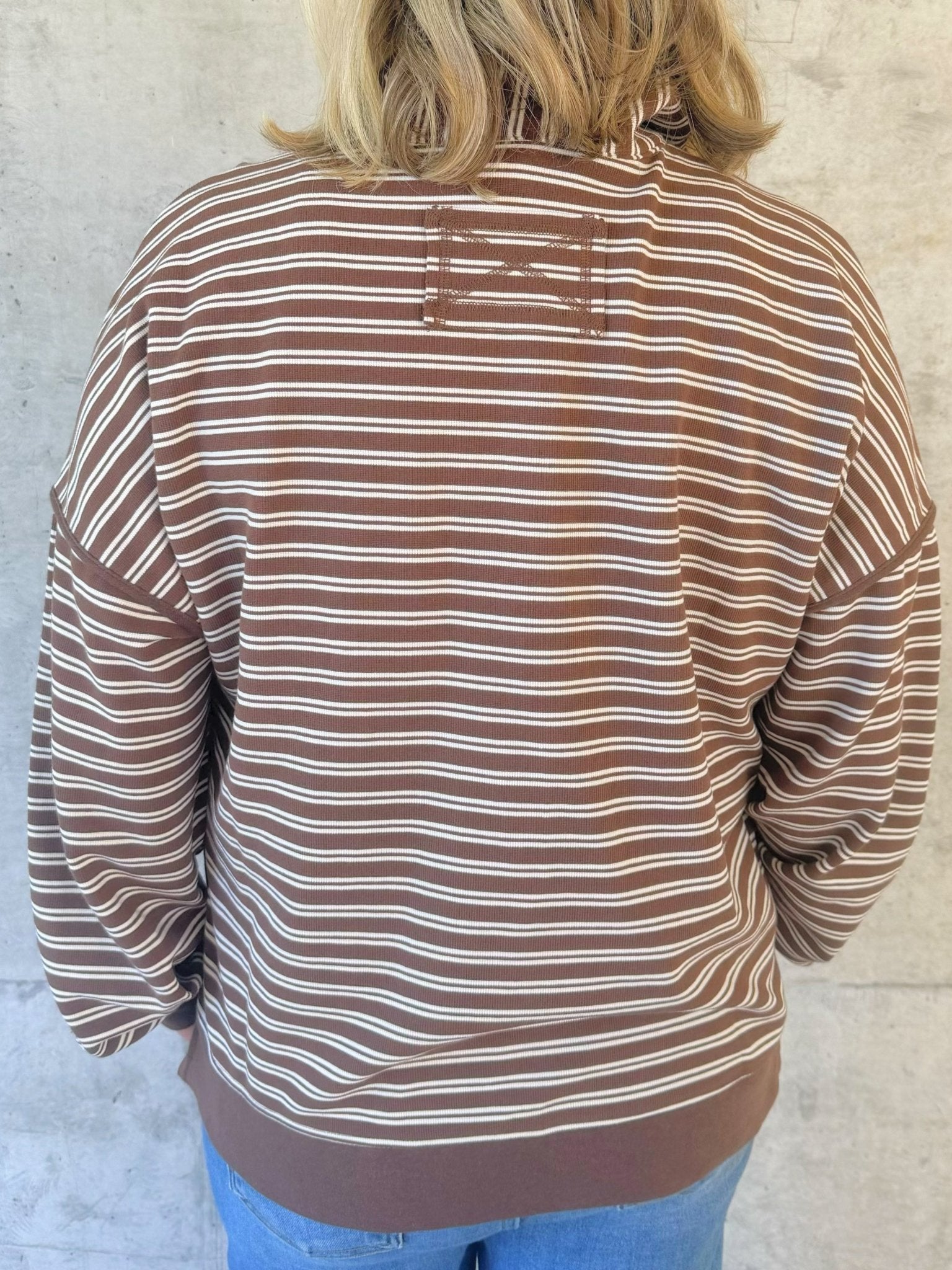Mocha Lane Stripe Pullover - Jessi Jayne Boutique