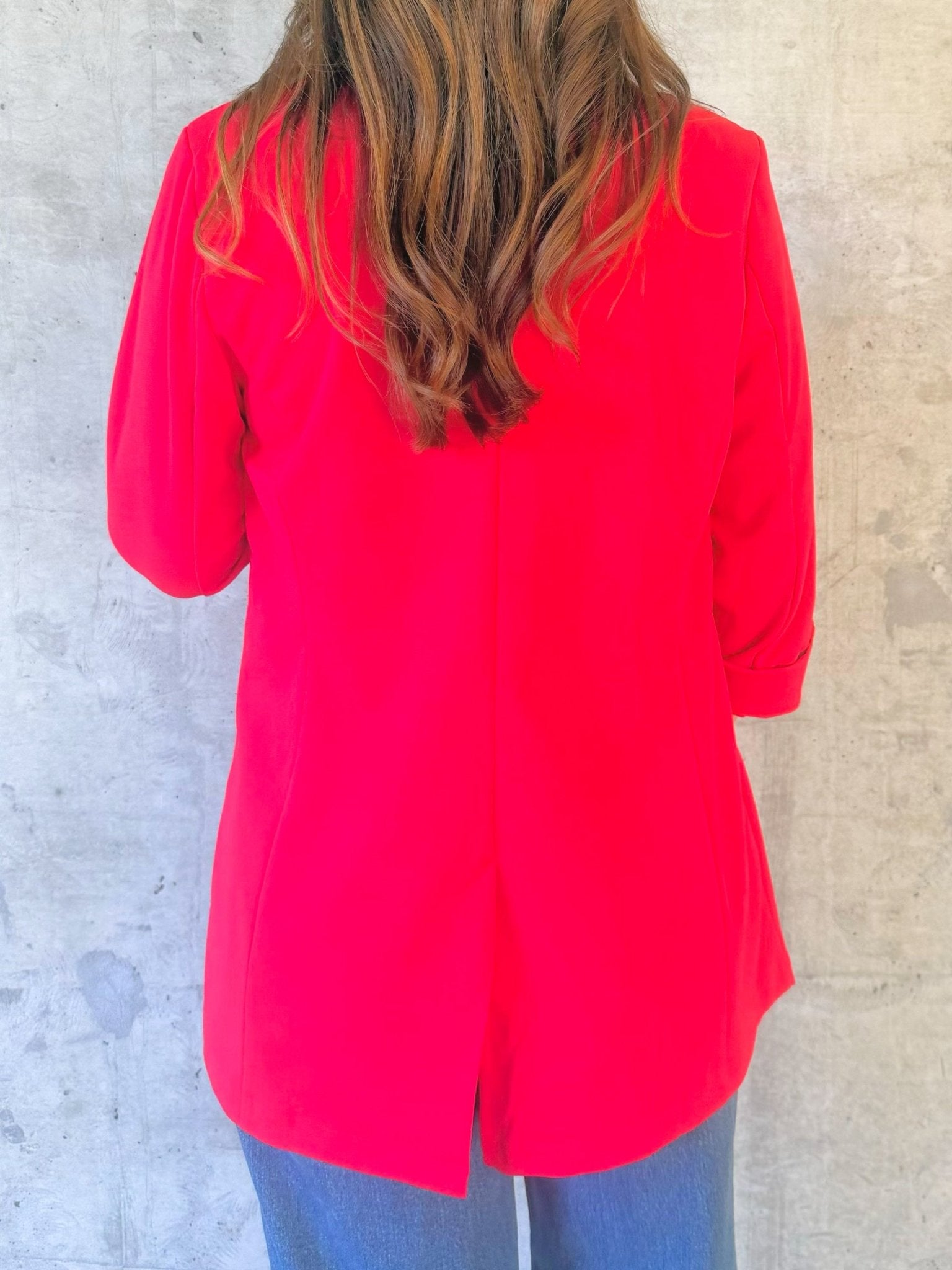 Classic Red Boyfriend Blazer - Jessi Jayne Boutique