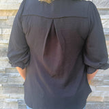 Midnight Grace Button Front Blouse