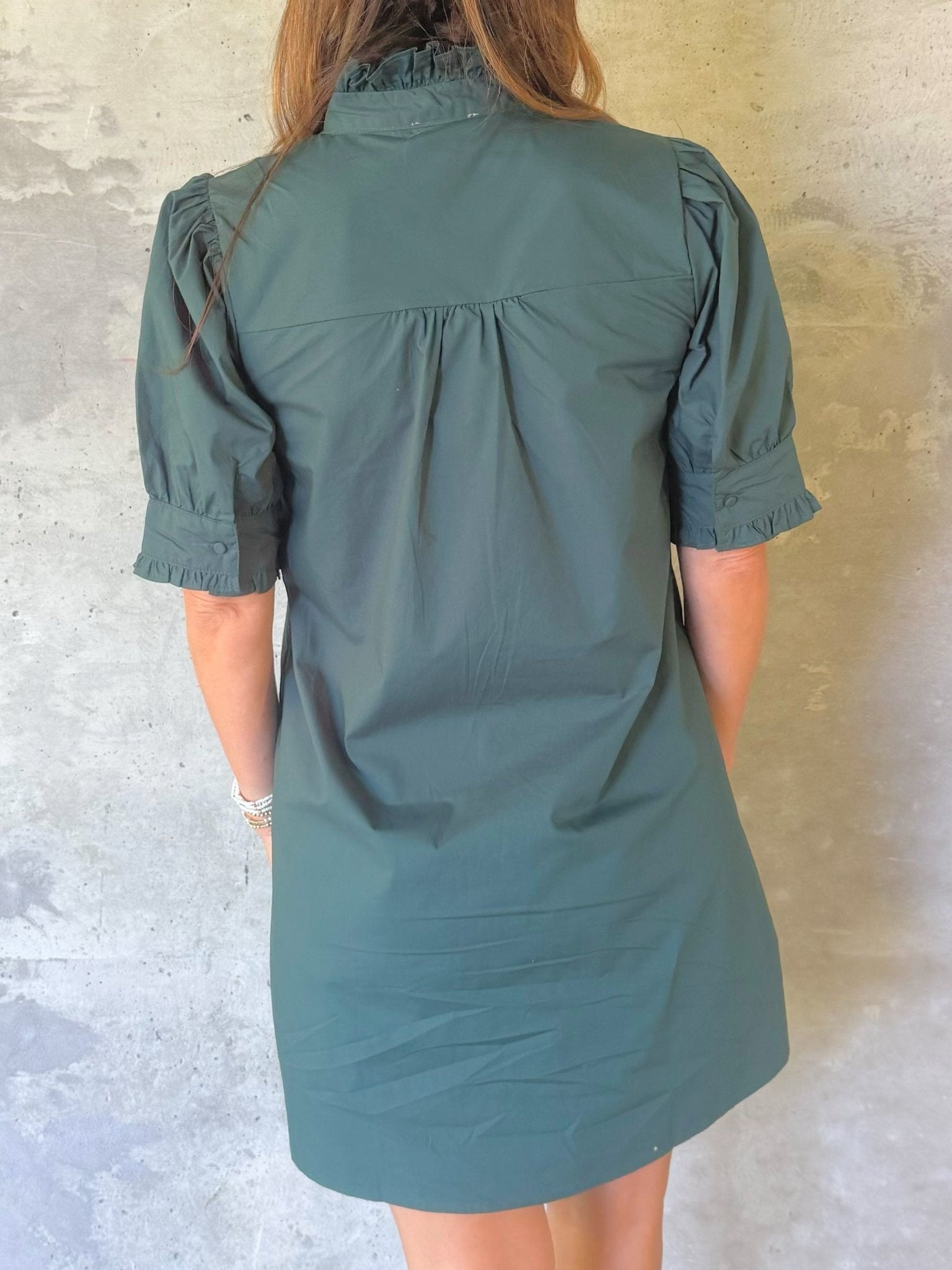 Evergreen Ruffle Mini Dress - Jessi Jayne Boutique
