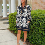 Golden Era Baroque Mini Dress - Jessi Jayne Boutique