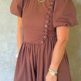 Brownwood Button Midi Dress