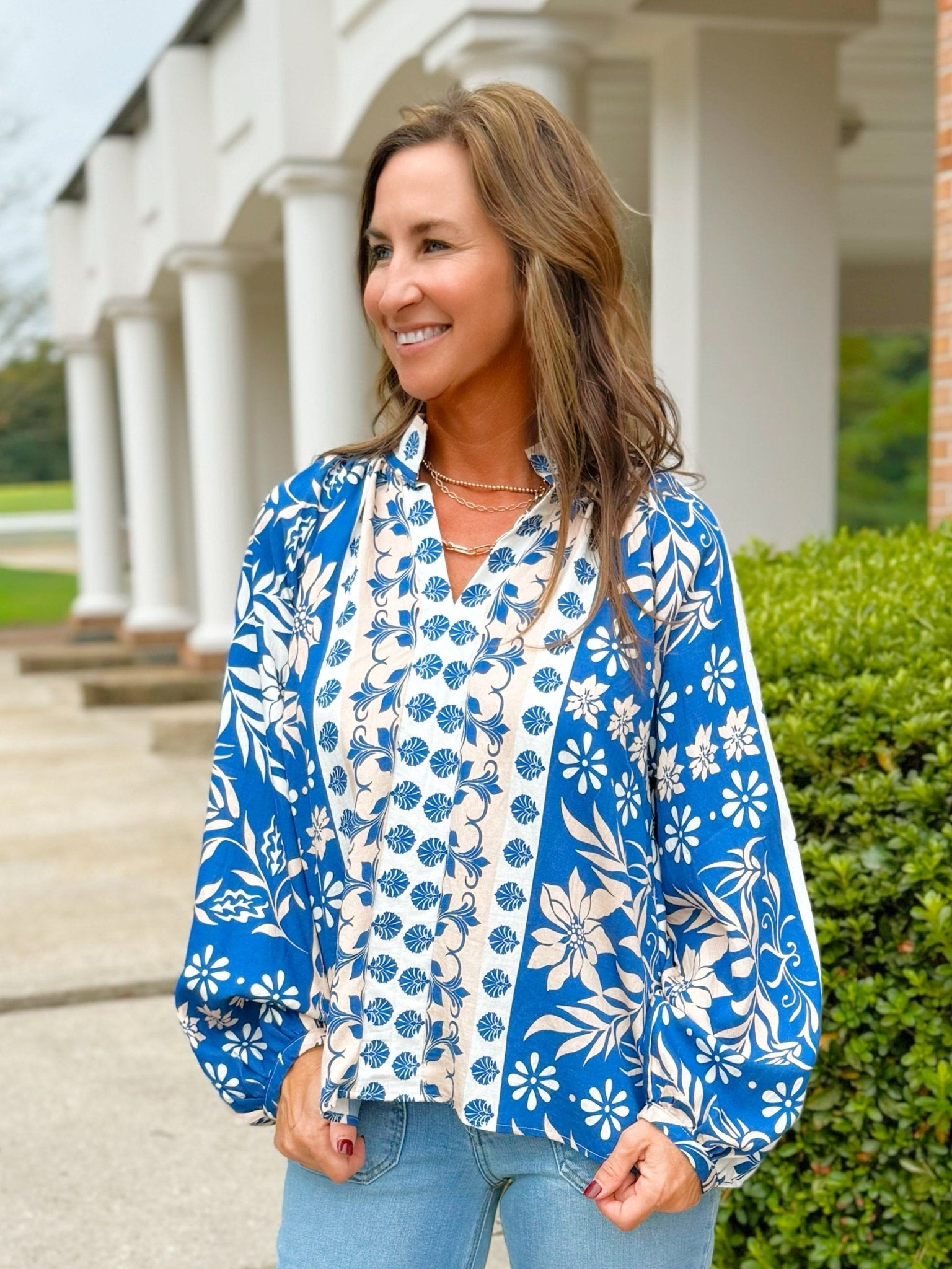 Cobalt Charm Boho Blouse - Jessi Jayne Boutique