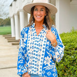 Cobalt Charm Boho Blouse - Jessi Jayne Boutique