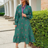 Forest Fairytale Embroidered Midi Dress - Jessi Jayne Boutique