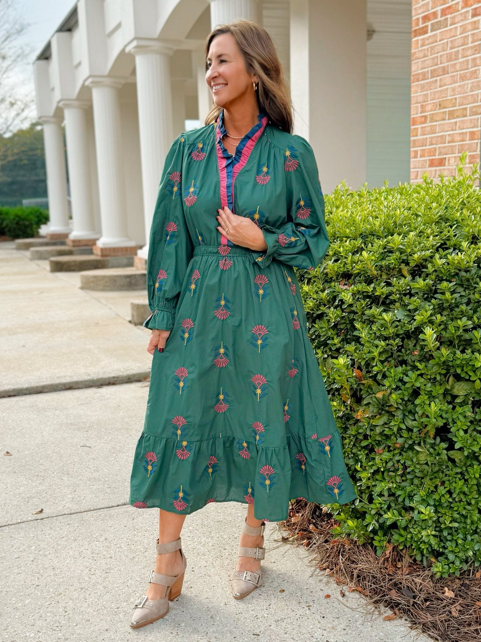 Forest Fairytale Embroidered Midi Dress - Jessi Jayne Boutique