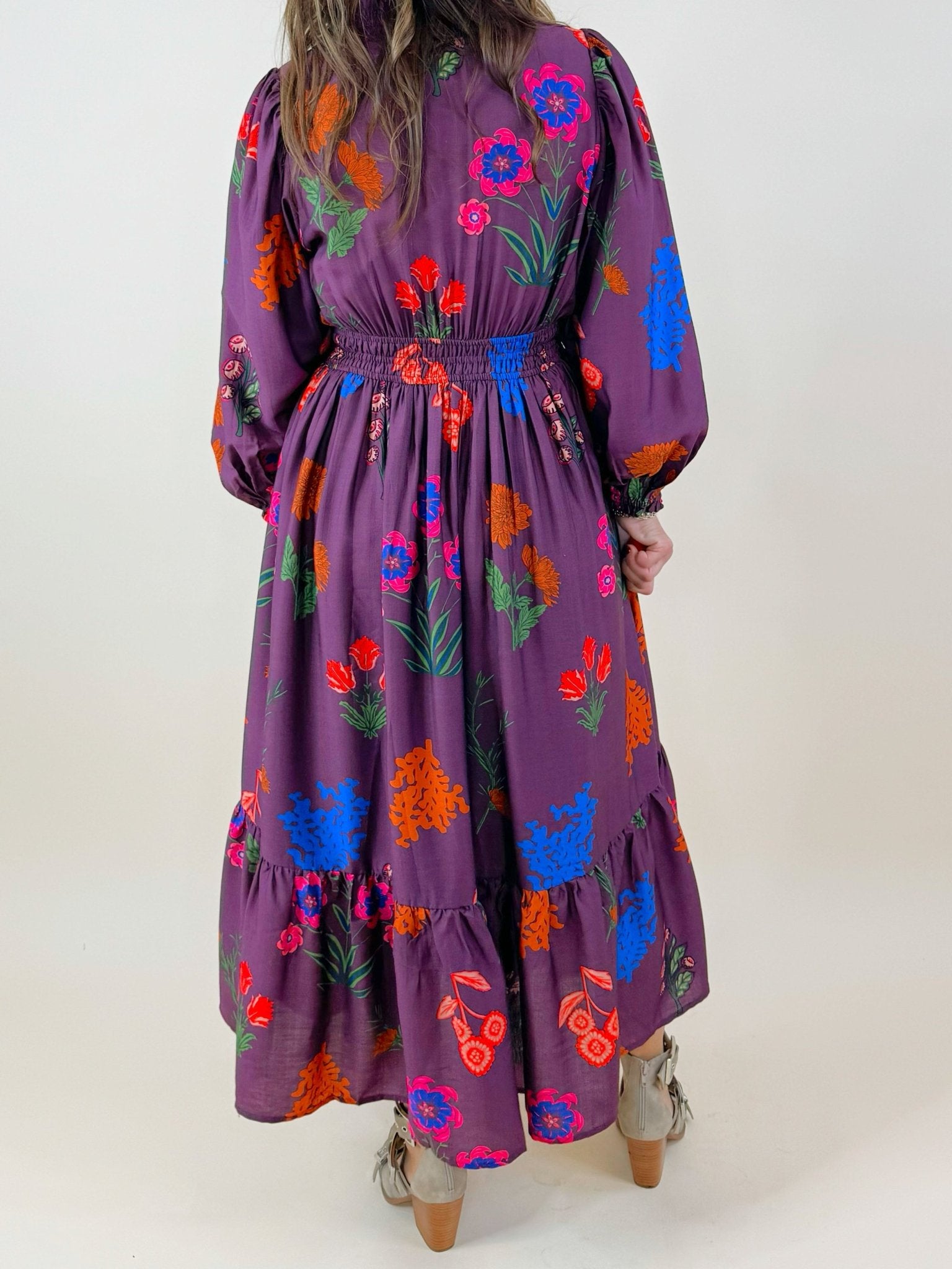 Elora Bloom Plum Maxi Dress - Jessi Jayne Boutique