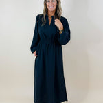 Midnight Grace Side - Slit Midi Dress - Jessi Jayne Boutique