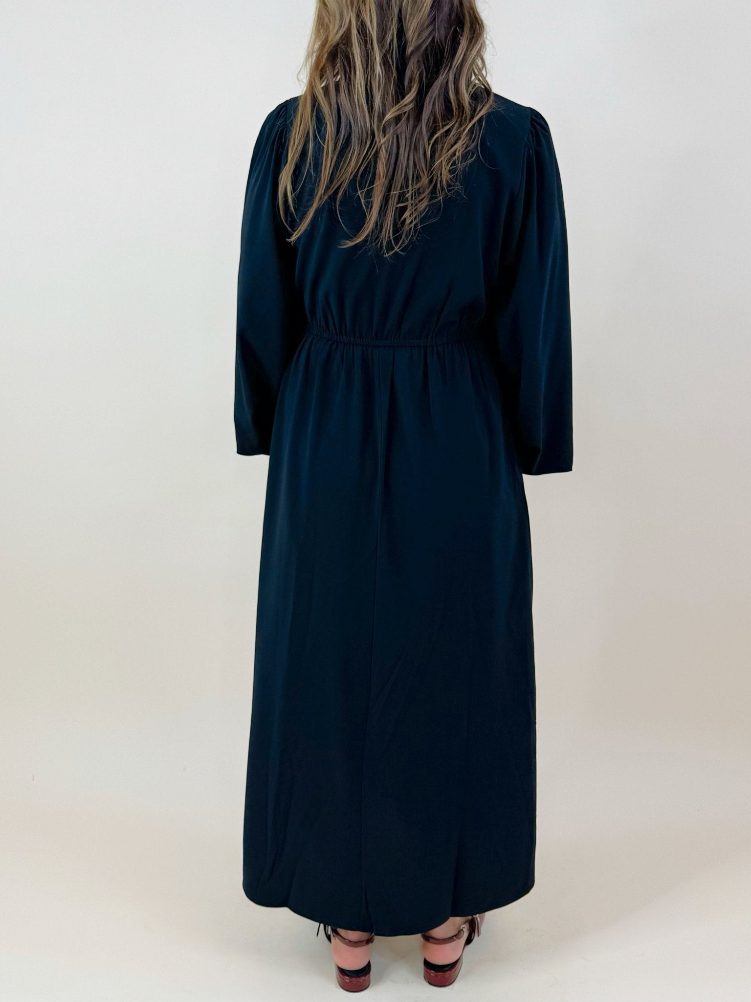 Midnight Grace Side - Slit Midi Dress - Jessi Jayne Boutique