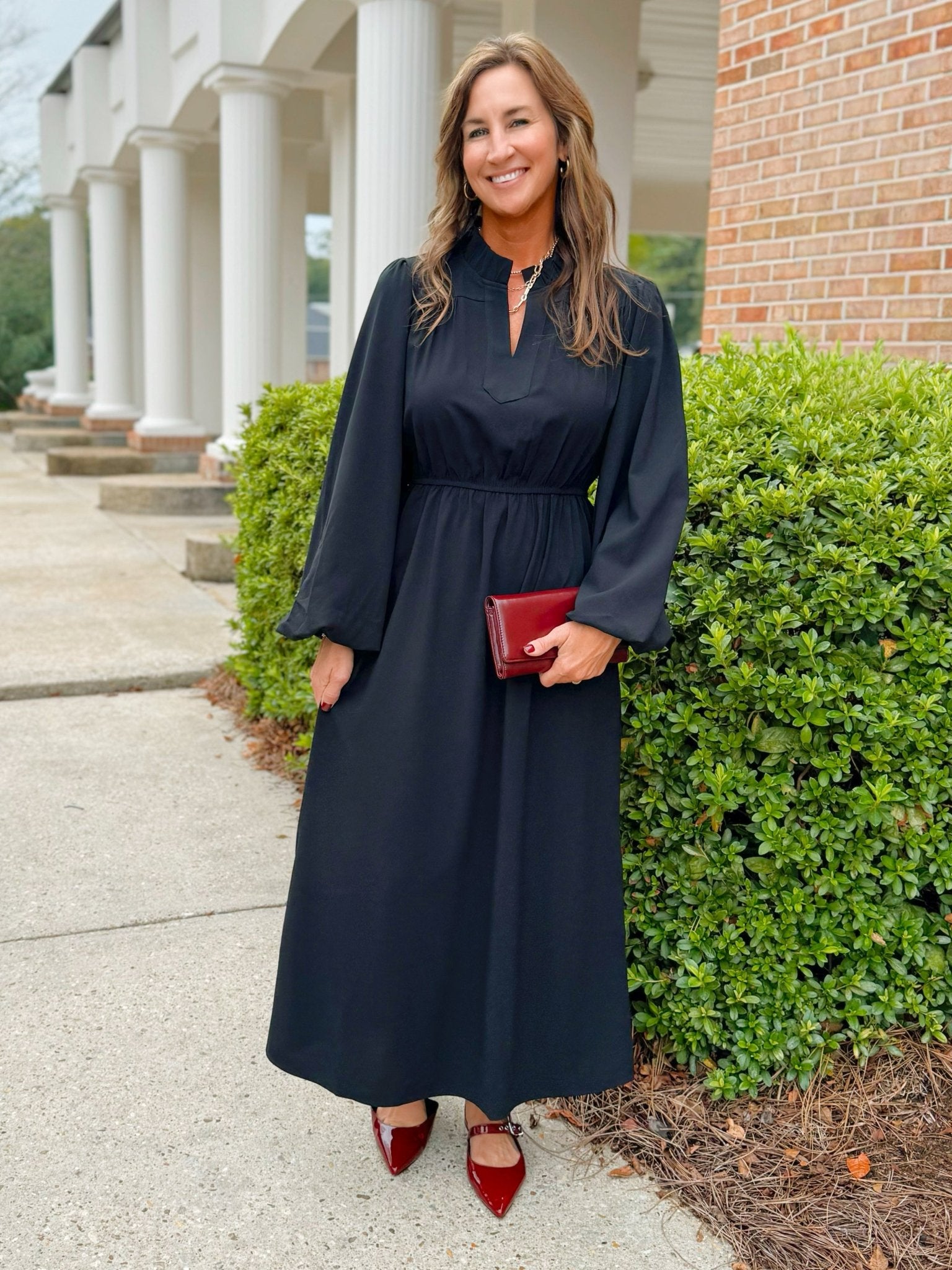 Midnight Grace Side - Slit Midi Dress - Jessi Jayne Boutique