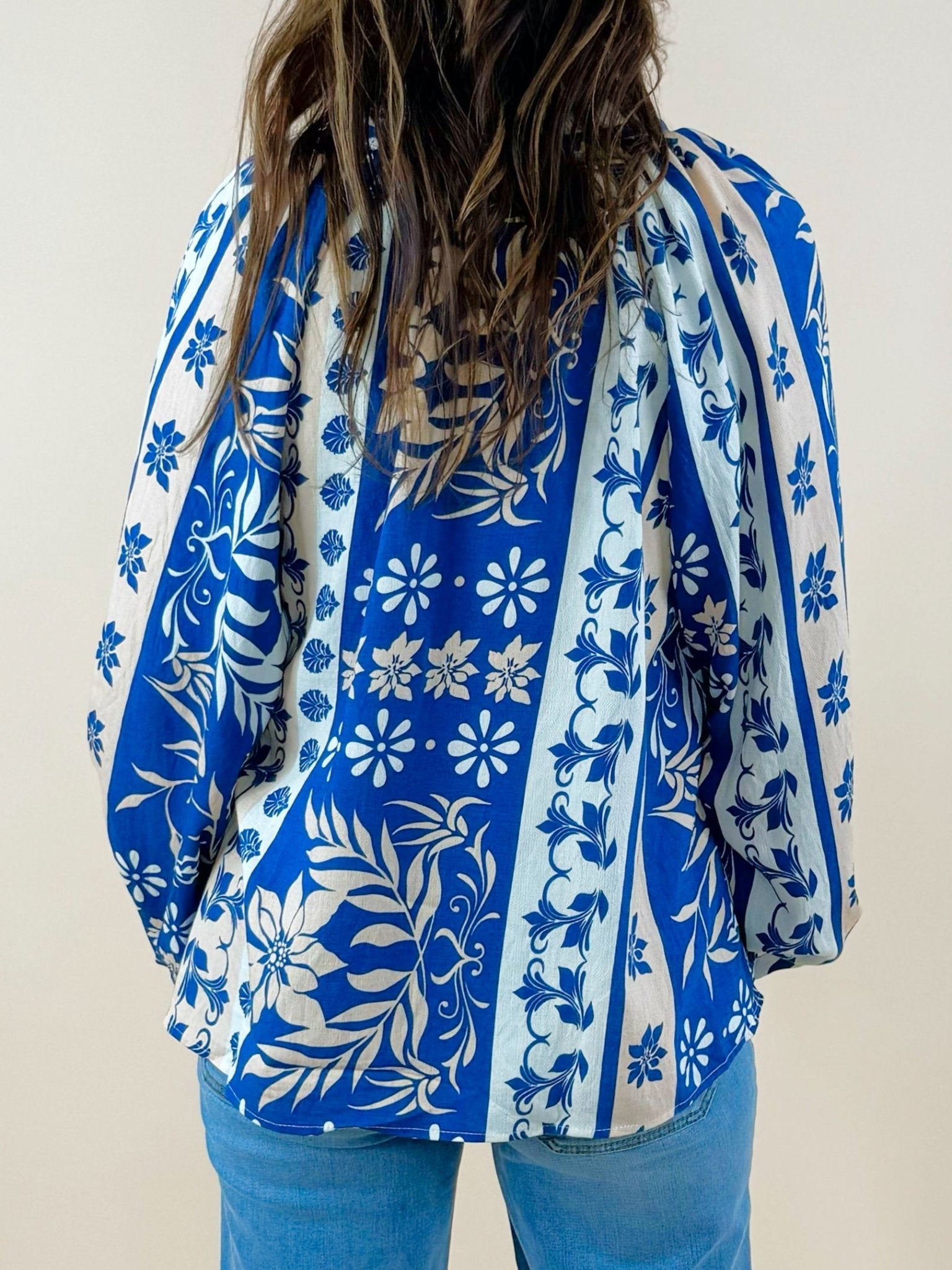 Cobalt Charm Boho Blouse - Jessi Jayne Boutique