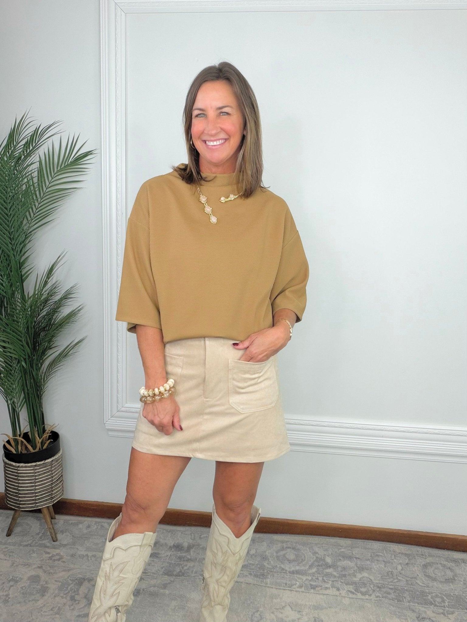 Beige Breeze Suede-Look Shorts - Jessi Jayne Boutique