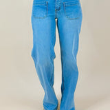 Put You First High Rise Vervet Patch Pocket Wide Leg Jeans 32" Inseam - Jessi Jayne Boutique