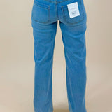 Put You First High Rise Vervet Patch Pocket Wide Leg Jeans 32" Inseam - Jessi Jayne Boutique