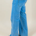 Put You First High Rise Vervet Patch Pocket Wide Leg Jeans 32" Inseam - Jessi Jayne Boutique